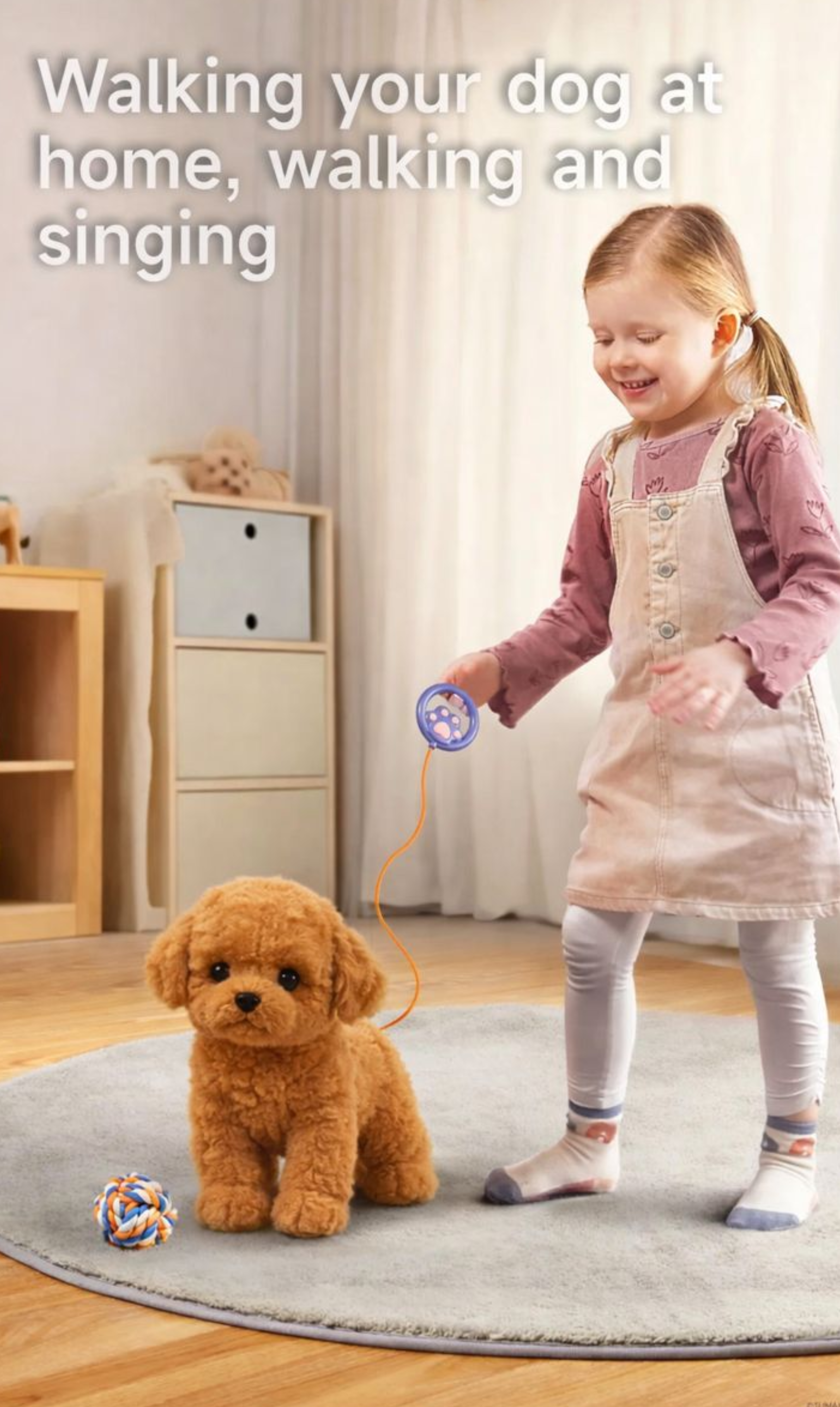 girl playing with froplay dog
